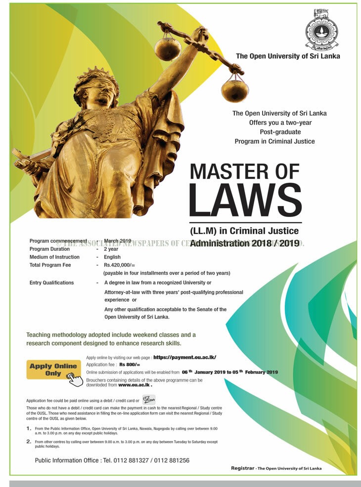 Master of Laws - The Open University of Sri Lanka